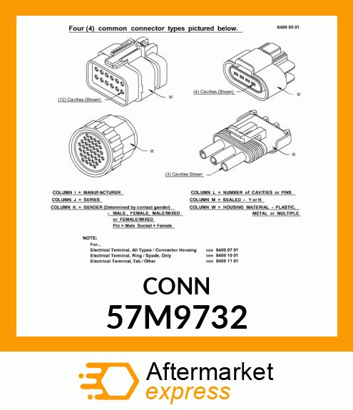 TYCO AMPSEAL16 2W PIN SLD YLW PLSTC 57M9732