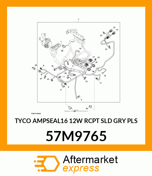 TYCO AMPSEAL16 12W RCPT SLD GRY PLS 57M9765