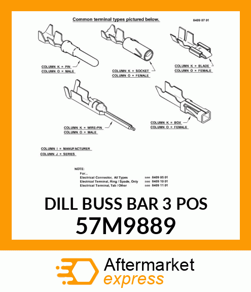 DILL BUSS BAR 3 POS 57M9889