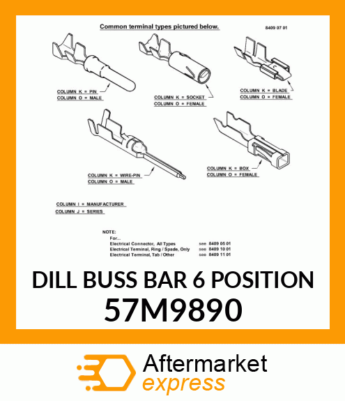 DILL BUSS BAR 6 POSITION 57M9890