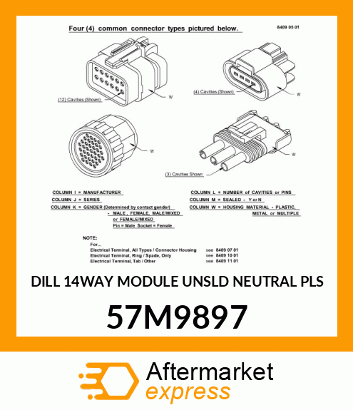 DILL 14WAY MODULE UNSLD NEUTRAL PLS 57M9897