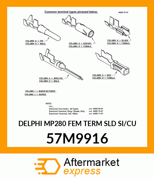 DELPHI MP280 FEM TERM SLD SI/CU 57M9916