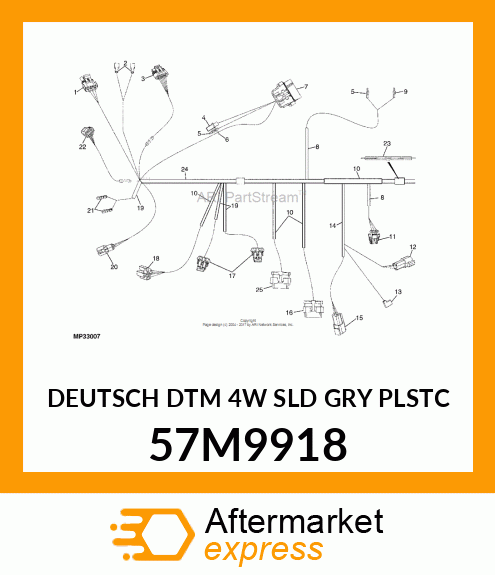 DEUTSCH DTM 4W SLD GRY PLSTC 57M9918