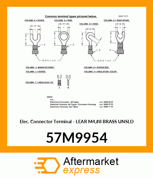 LEAR M4,#8 BRASS UNSLD 57M9954