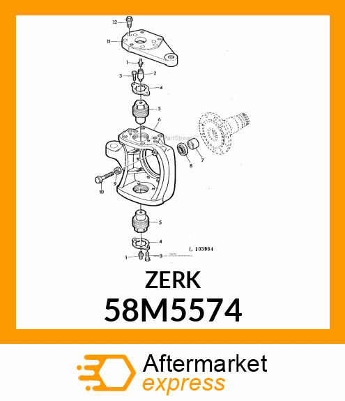 FITTING, LUBRICANT, METRIC, CONE HD 58M5574