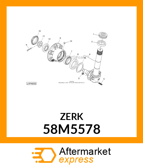 FITTING, LUBRICANT, METRIC, CONE HD 58M5578