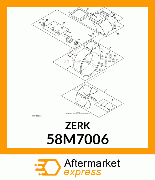 FITTING, LUBRICANT, METRIC, CONE HD 58M7006