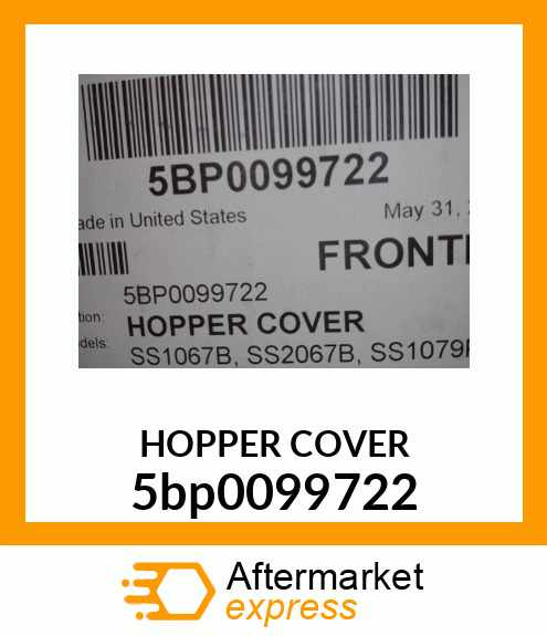 SS1067B/2067B HOPPER COVER 5bp0099722