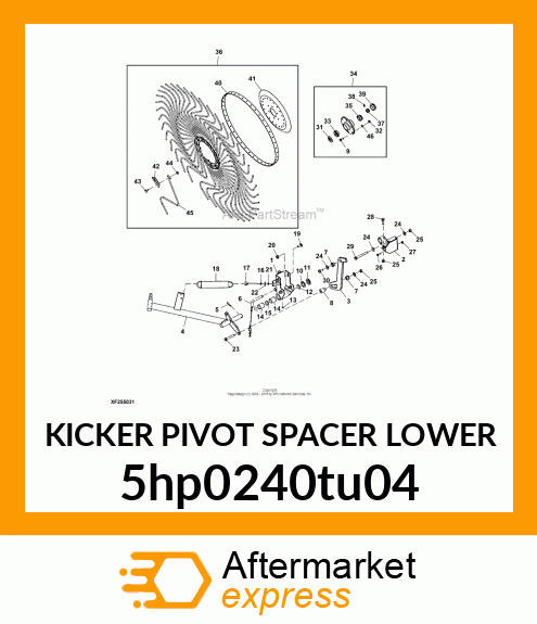 KICKER PIVOT SPACER LOWER 5hp0240tu04