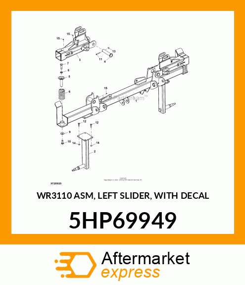 WR3110 ASM, LEFT SLIDER, WITH DECAL 5HP69949