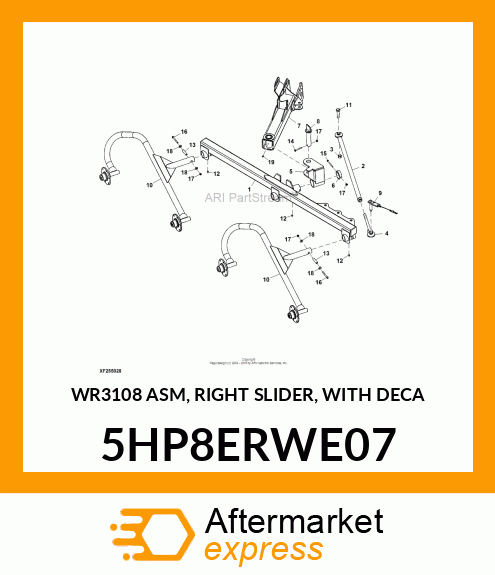 WR3108 ASM, RIGHT SLIDER, WITH DECA 5HP8ERWE07