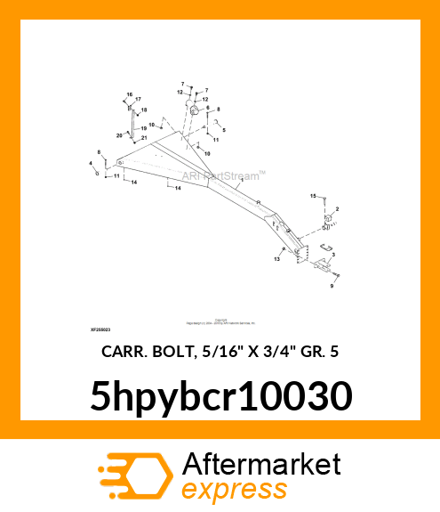 CARR. BOLT, 5/16" X 3/4" GR. 5 5hpybcr10030