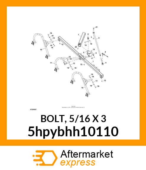 BOLT, 5/16 X 3 5hpybhh10110