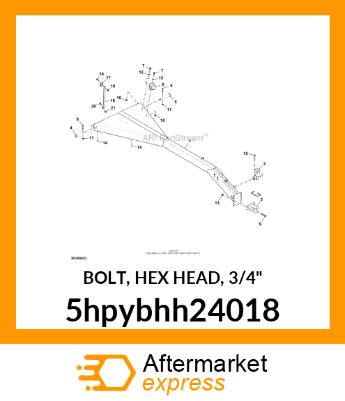 BOLT, HEX HEAD, 3/4" 5hpybhh24018