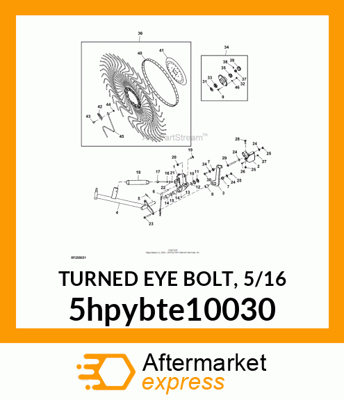 TURNED EYE BOLT, 5/16 5hpybte10030