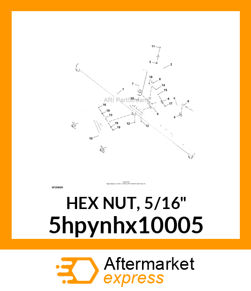 HEX NUT, 5/16" 5hpynhx10005