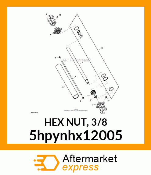 HEX NUT, 3/8 5hpynhx12005