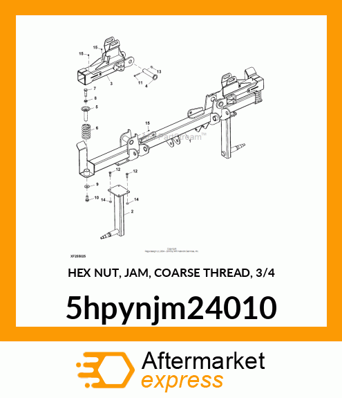HEX NUT, JAM, COARSE THREAD, 3/4 5hpynjm24010