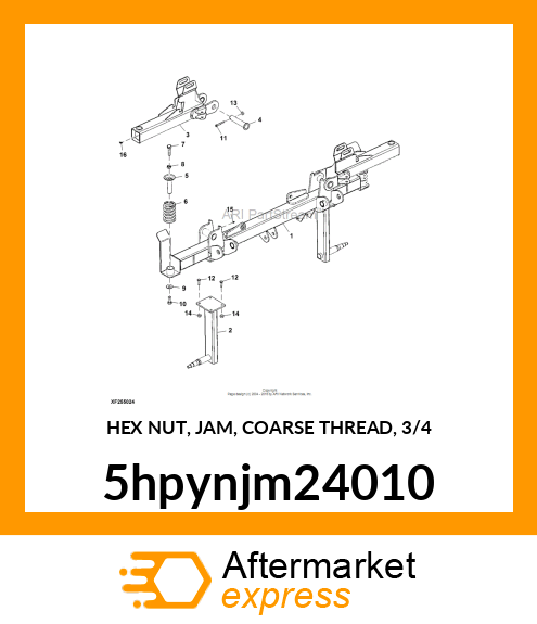 HEX NUT, JAM, COARSE THREAD, 3/4 5hpynjm24010