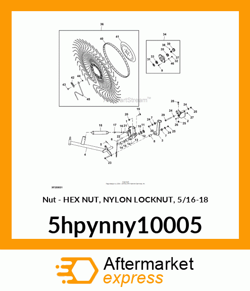 HEX NUT, NYLON LOCKNUT, 5/16 5hpynny10005