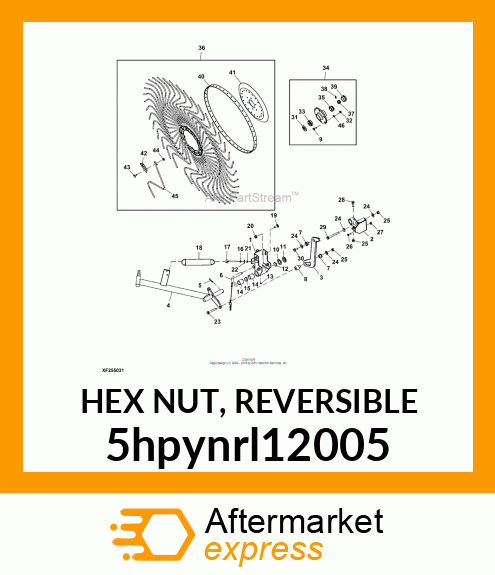 HEX NUT, REVERSIBLE 5hpynrl12005