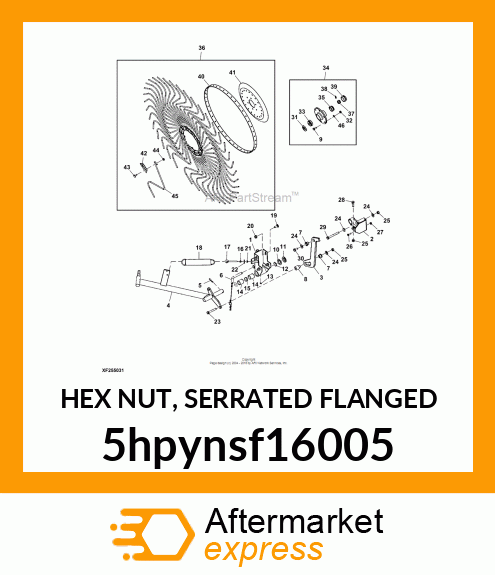 HEX NUT, SERRATED FLANGED 5hpynsf16005