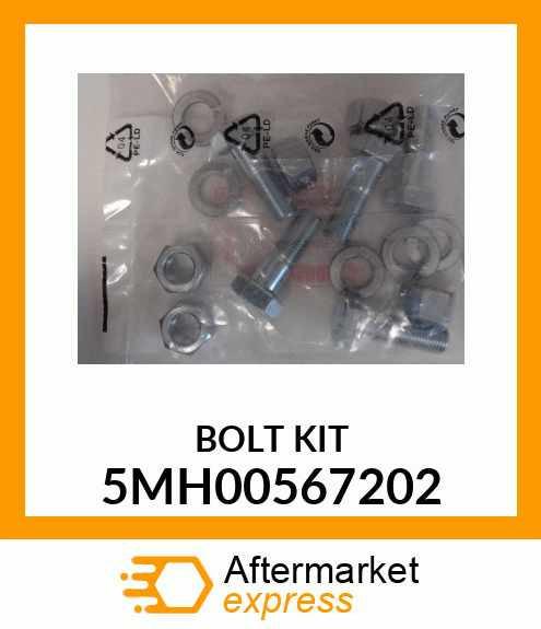 Bolt Kit - KIT BOLT 12X1.25X35+NUT+GROWE 5MH00567202