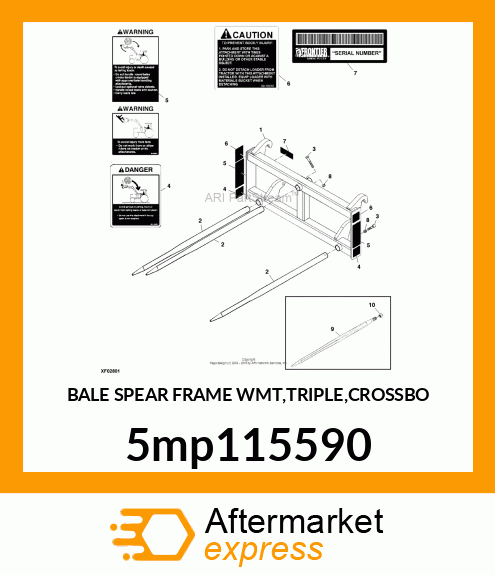 BALE SPEAR FRAME WMT,TRIPLE,CROSSBO 5mp115590