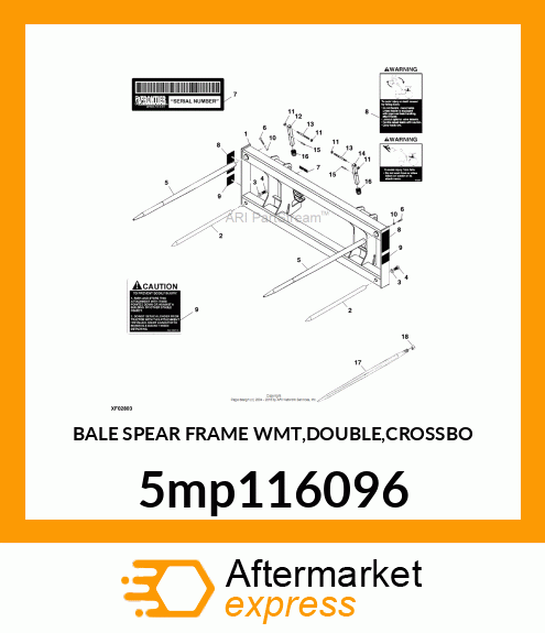 BALE SPEAR FRAME WMT,DOUBLE,CROSSBO 5mp116096