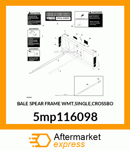 BALE SPEAR FRAME WMT,SINGLE,CROSSBO 5mp116098