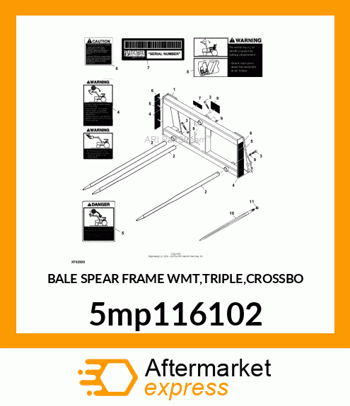 BALE SPEAR FRAME WMT,TRIPLE,CROSSBO 5mp116102