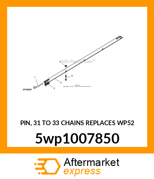 PIN, 31 TO 33 CHAINS REPLACES WP52 5wp1007850