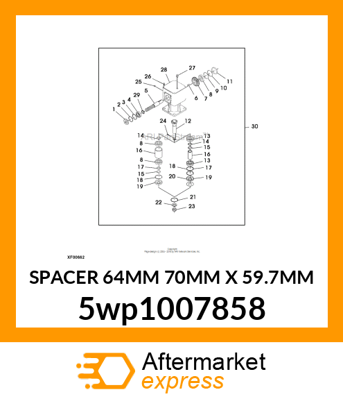 SPACER 64MM 70MM X 59.7MM 5wp1007858