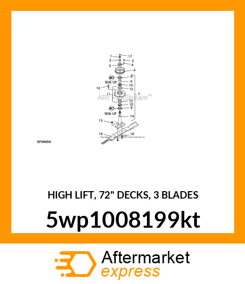 HIGH LIFT, 72" DECKS, 3 BLADES 5wp1008199kt