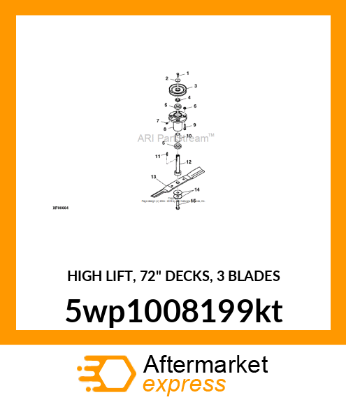 HIGH LIFT, 72" DECKS, 3 BLADES 5wp1008199kt