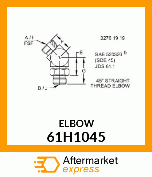 45 DEG STRAIGHT THREAD,O 61H1045