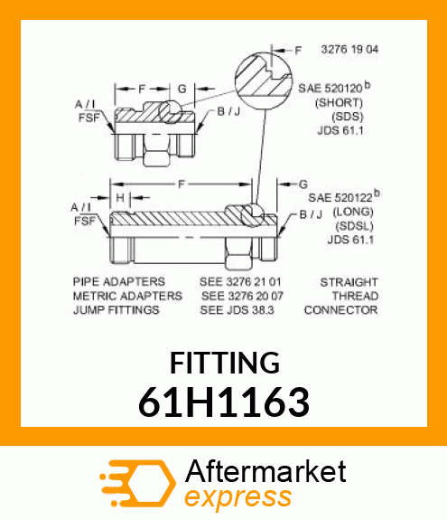 STRAIGHT THREAD CONNECTOR SHO 61H1163