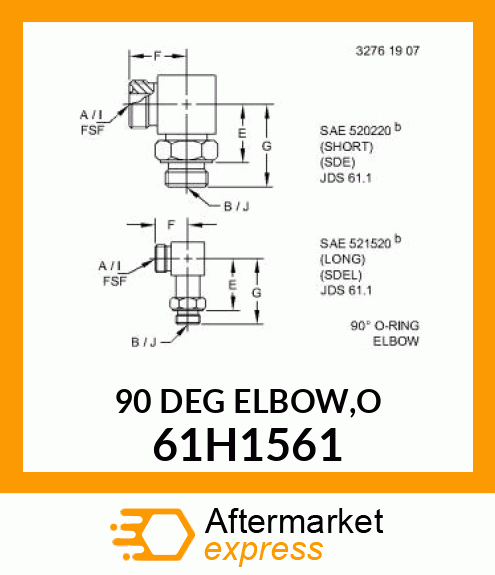 90 DEG ELBOW,O 61H1561