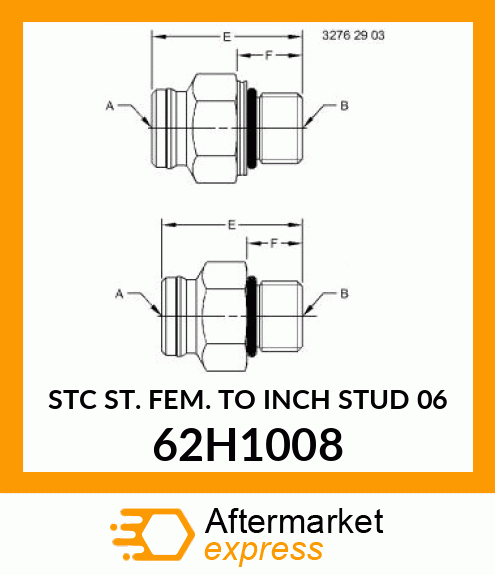 STC ST. FEM. TO INCH STUD 06 62H1008