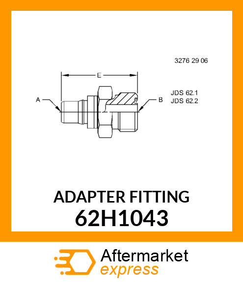 FITTING,STR. STC TO ORFS 08 62H1043