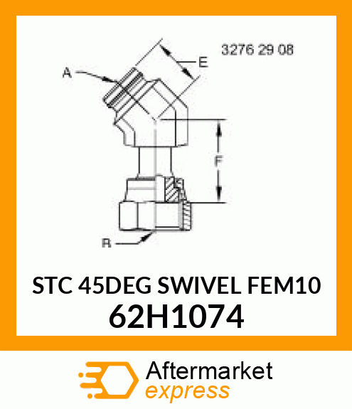 STC 45DEG SWIVEL FEM10 62H1074