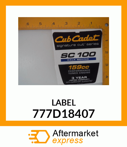 LABEL 777D18407