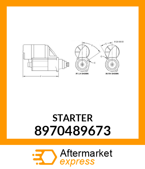 Starter Motor 8970489673