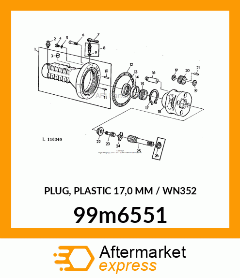 PLUG, PLASTIC 17,0 MM / WN352 99m6551