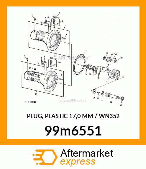 PLUG, PLASTIC 17,0 MM / WN352 99m6551