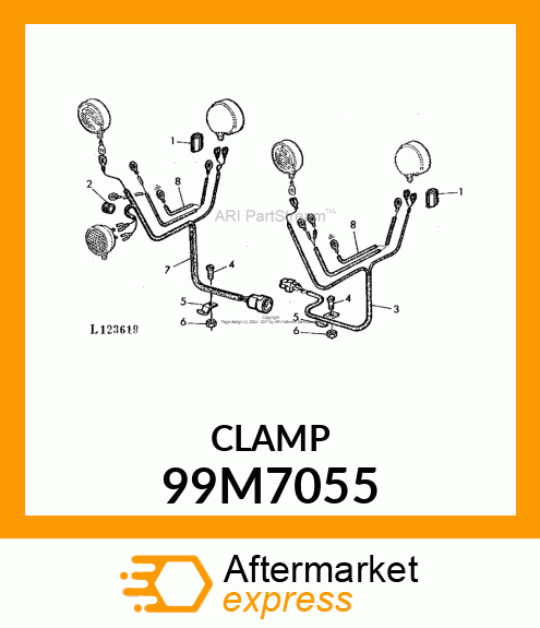 CLAMP AND CLIP, TUBE OR WIRE 99M7055