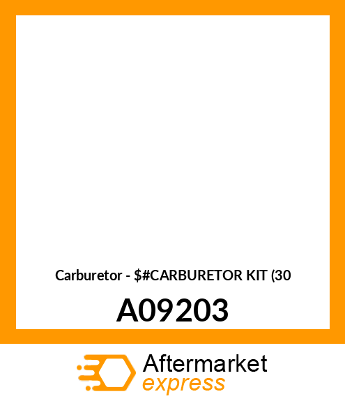 Carburetor - $#CARBURETOR KIT (30 A09203