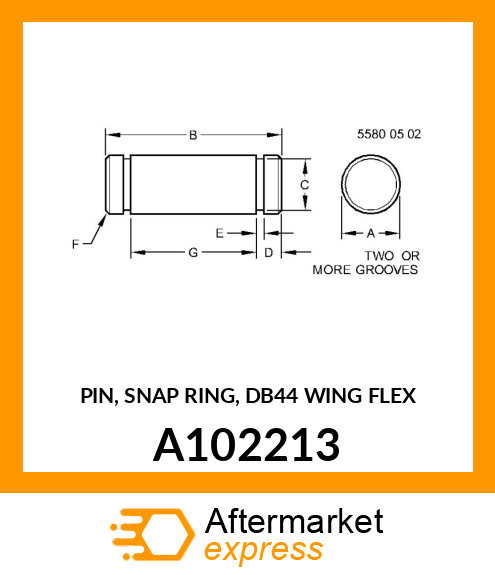 PIN, SNAP RING, DB44 WING FLEX A102213