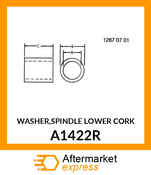 WASHER,SPINDLE LOWER CORK A1422R