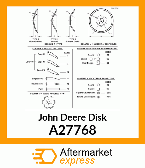 BLADE DISK 22" 25 DEG SOLID CONE A27768